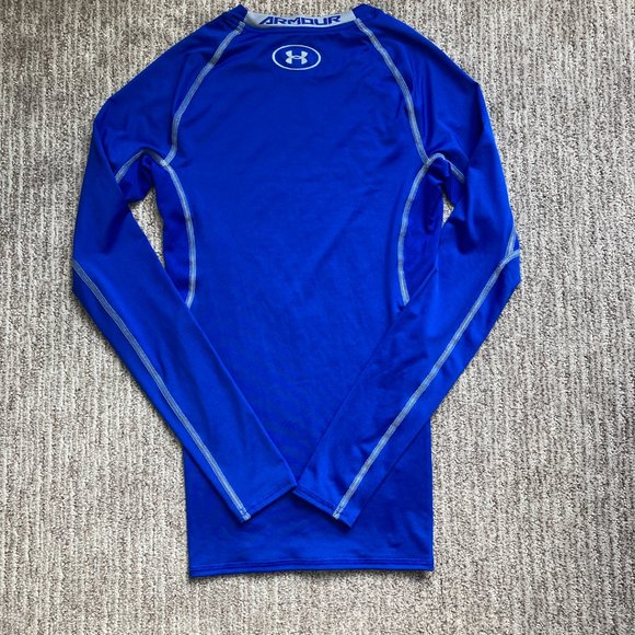 Men's XS Under Armour Heatgear Long Sleeve Compression shirt Blue - Picture 4 of 4